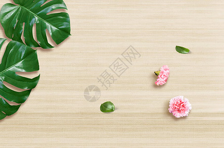 公桌简约花朵植物背景设计图片