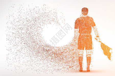 足球运动剪影图足球比赛裁判粒子设计图片