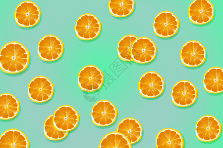 黄色食品水果色系背景插画
