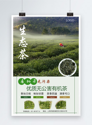 自有生态茶园生态有机茶叶宣传海报模板