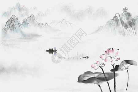 中国水墨写意画背景图片