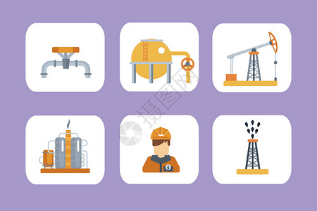 石油炼化工业石油背景素材插画