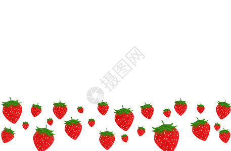 草莓二分之一留白背景背景图片