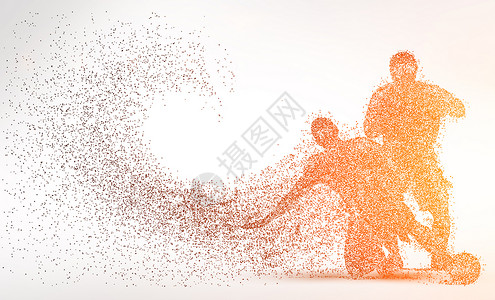 滑板比赛创意足球比赛剪影粒子设计图片