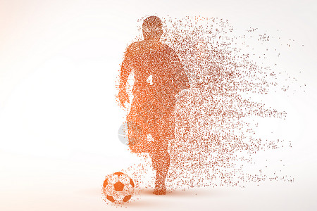 创意足球比赛剪影背景图片