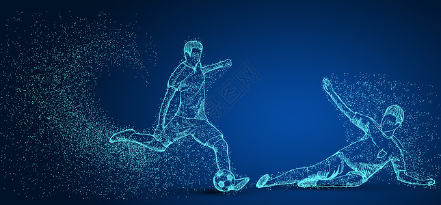 足球人物创意足球比赛剪影粒子设计图片