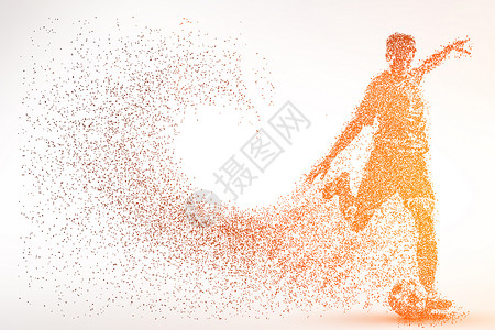 节日素材人物创意足球比赛剪影粒子设计图片