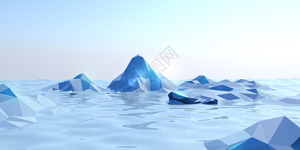 冰爽大海海面场景插画高清图片