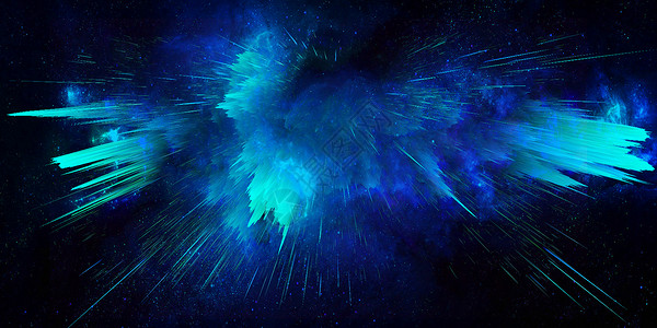 爆炸蓝色烟雾星空宇宙蓝色背景设计图片