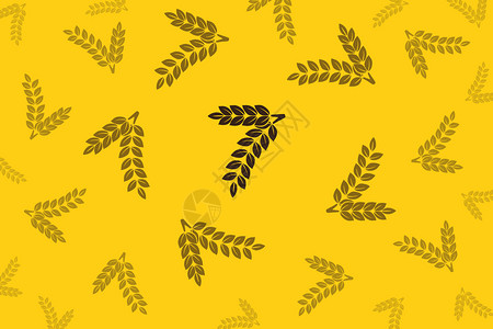 黄色的稻子稻谷背景插画