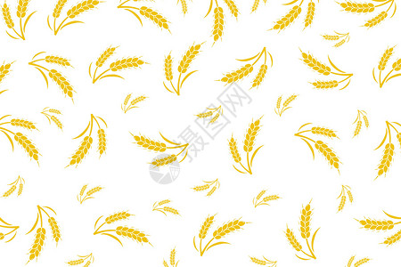 黄色的稻子稻谷背景插画