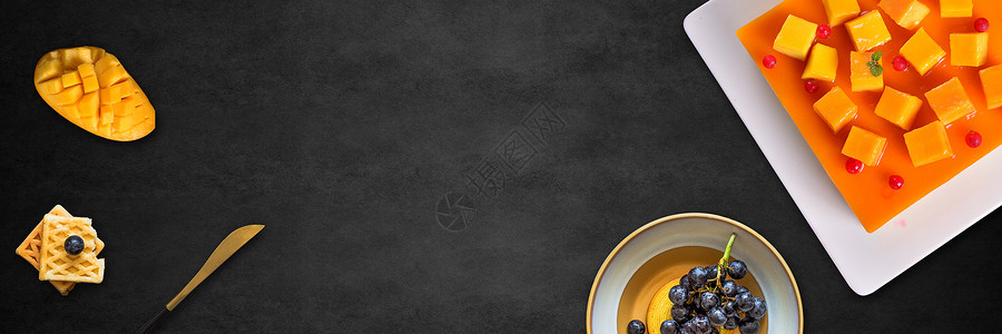 芒果台美食海报背景设计图片