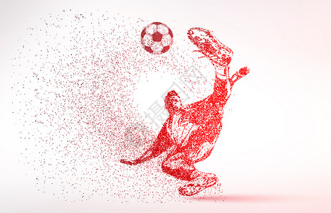 炫彩剪影踢球创意足球比赛剪影粒子设计图片