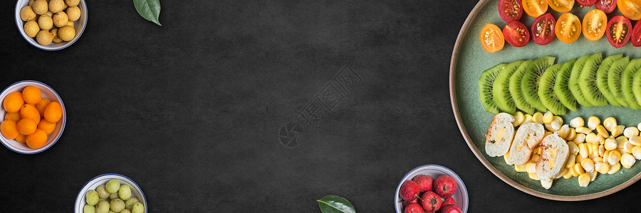 水果盘子美食海报背景设计图片