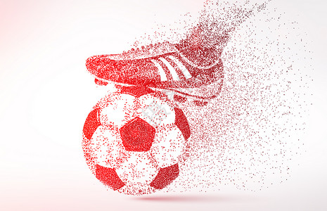 球鞋背景创意世界杯足球剪影粒子设计图片