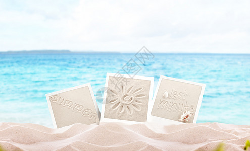 标志景色沙滩夏日清凉背景设计图片