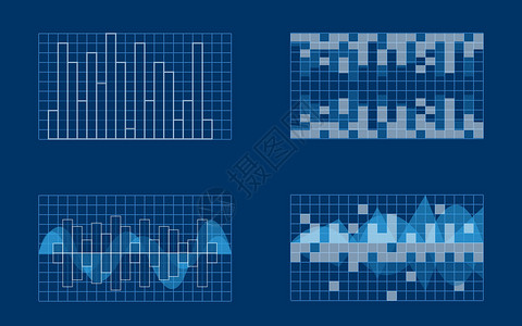 二维码矢量股市涨跌信息图插画