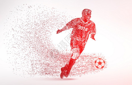 男足运动员创意足球运动员剪影粒子设计图片