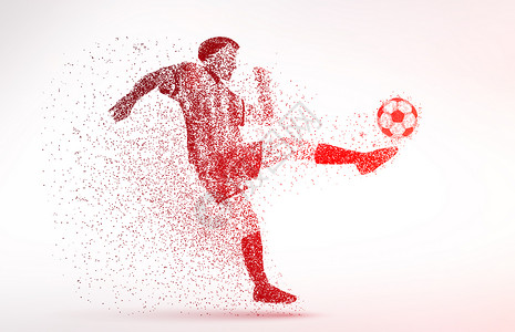 创意足球运动员剪影粒子图片