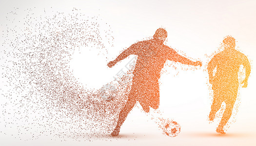 世界杯人物创意足球比赛剪影粒子设计图片