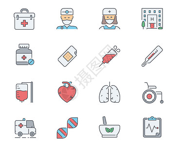 急救的护士医疗图标icon插画