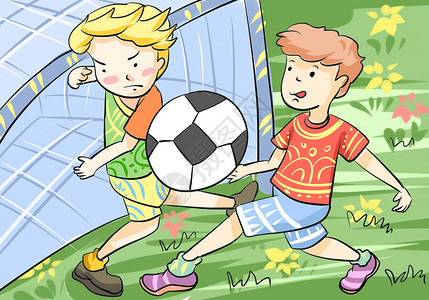 少年足球比赛足球运动插画