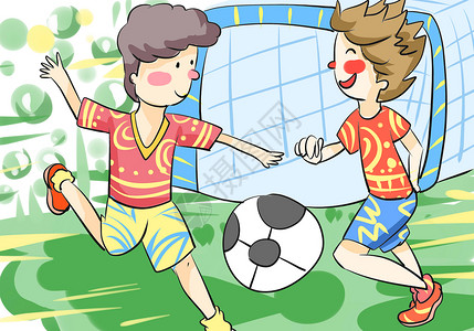 足球团队足球运动插画