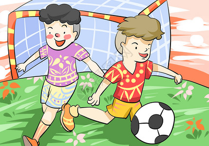 足球团队足球运动插画