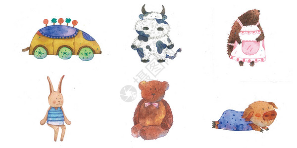 毛绒玩具熊创意卡通儿童玩具插画插画