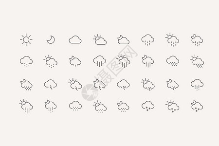 雪花组合元素天气图标插画