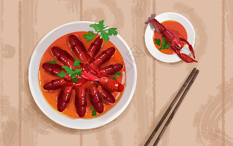 香菜素材小龙虾插画