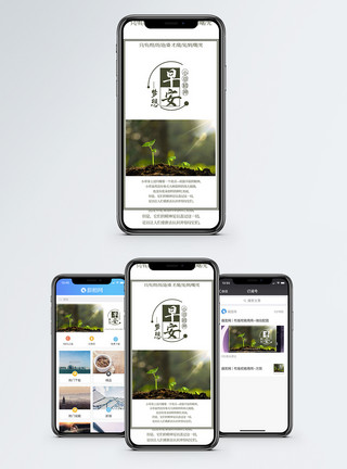 小草阳光早安梦想手机海报配图模板