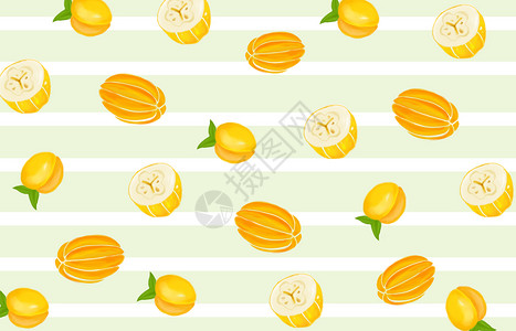 黄色桃子水果背景插画插画