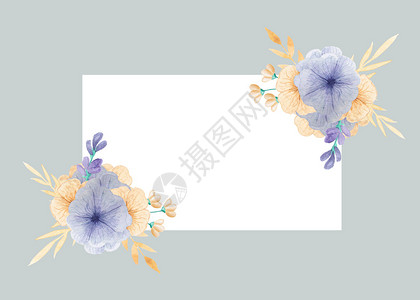 名片装饰花卉植物边框插画