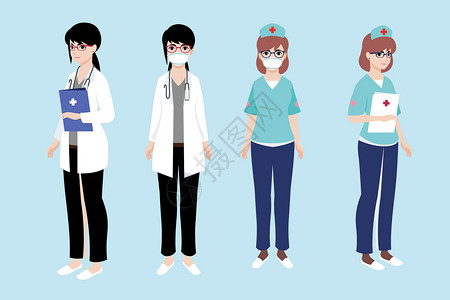 Q版护士医疗人物素材插画