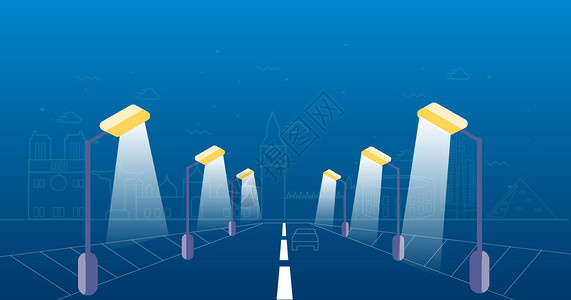 路灯柱城市都市线条设计图片