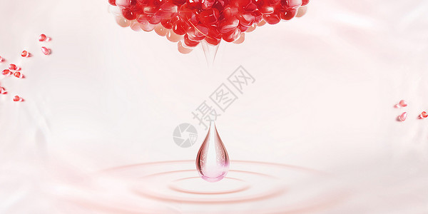 白色果汁粉红石榴背景设计图片