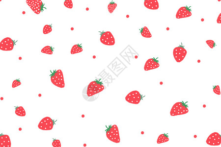 草莓装饰可爱草莓背景插画