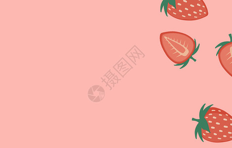夏天草莓背景图片
