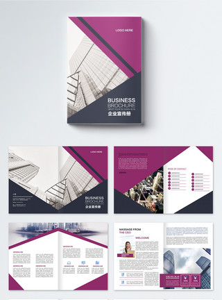企业文化紫色高端大气企业画册模板