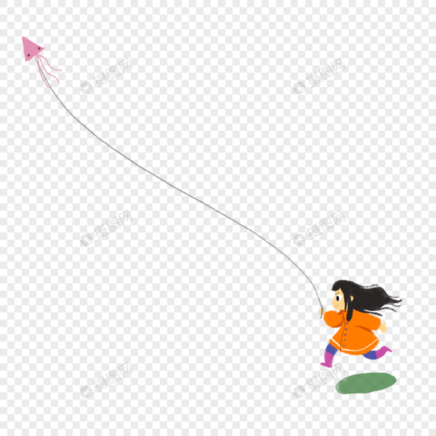 放风筝的女孩图片