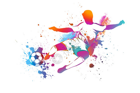 世界杯足球运动炫彩足球插画