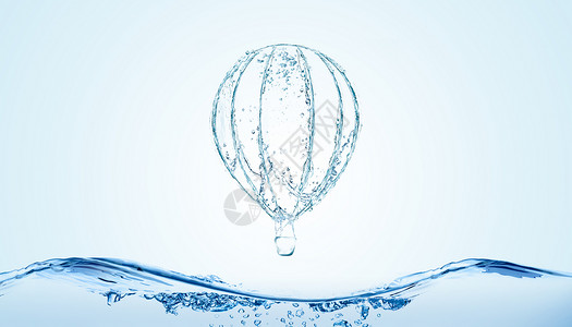 气泡上升创意热气球设计图片