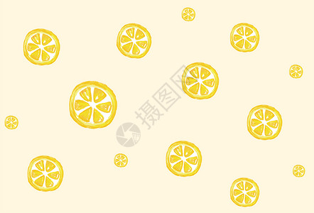 简单食物柠檬水果背景插画