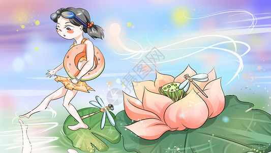 夏天的荷塘图片