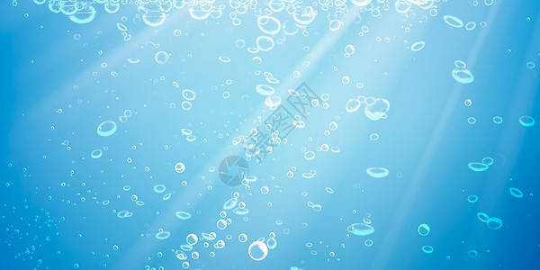 湖水蓝色创意水泡场景设计图片