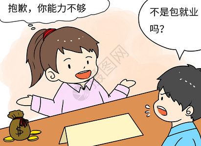 简历漫画面试漫画插画