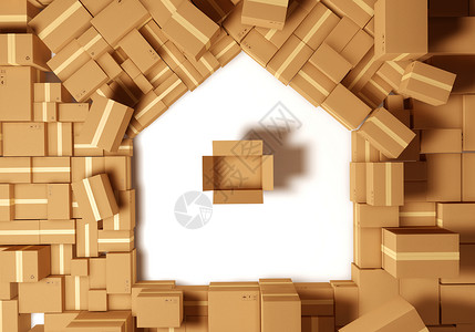 纸箱木架快递房子设计图片
