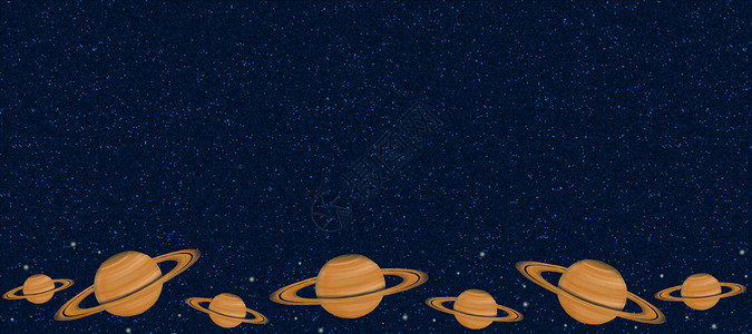 星星装饰边框土星插画