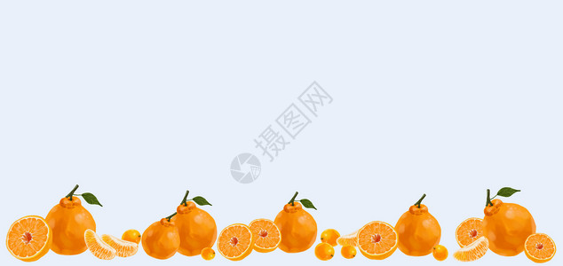 夏日清新小边框丑橘插画